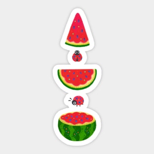 Watermelon and ladybugs Sticker